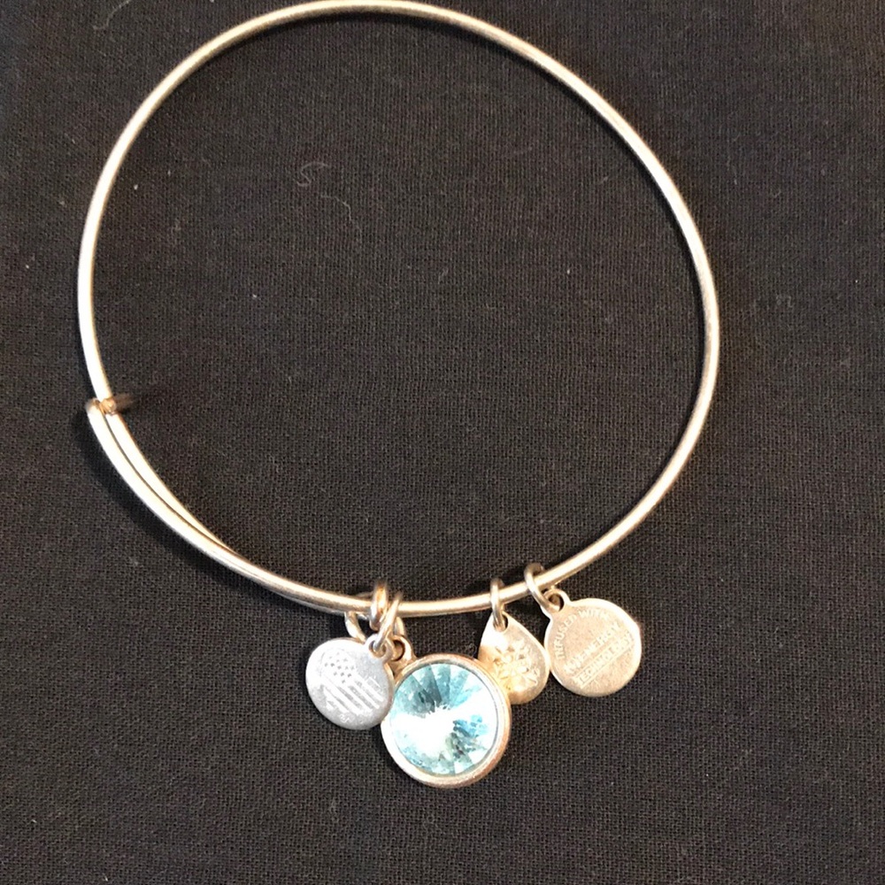 Alex and ani Aquamarine birthstone bracelet